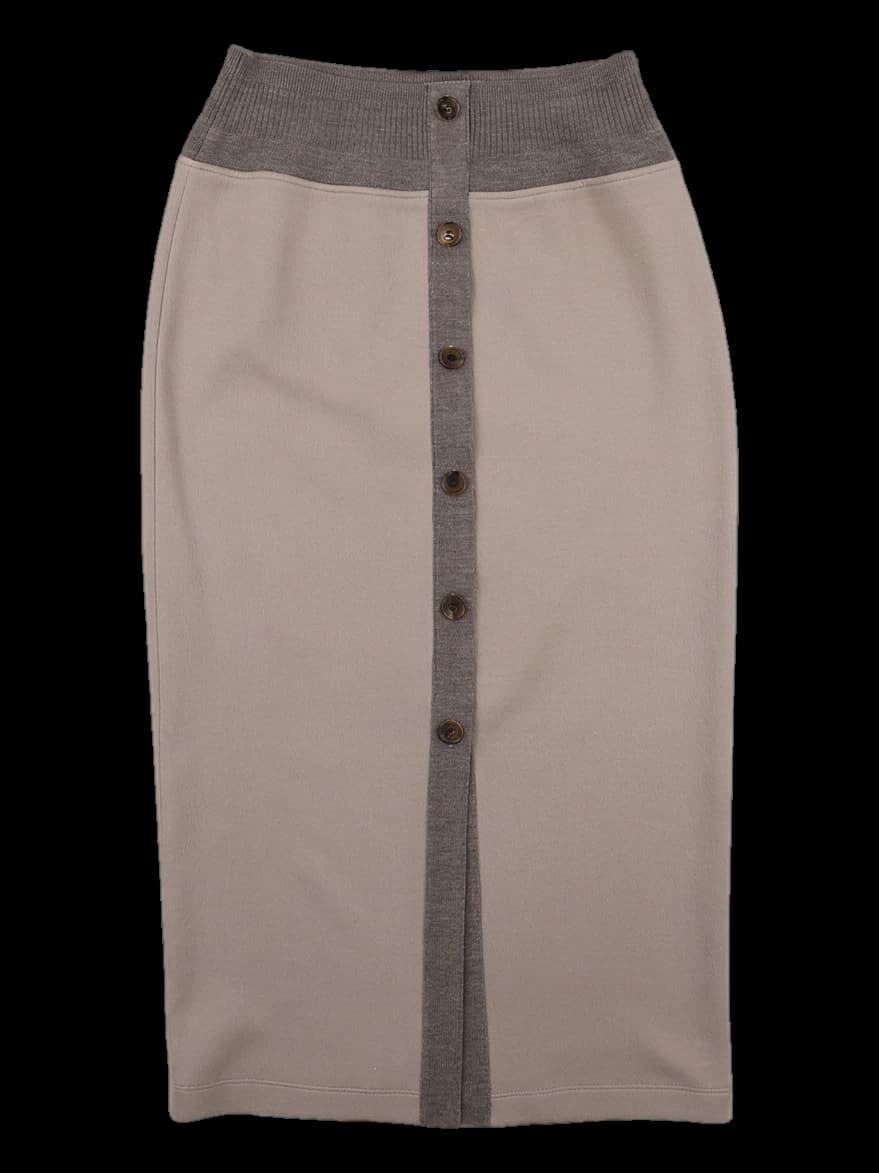 단추 포인트 롱스커트