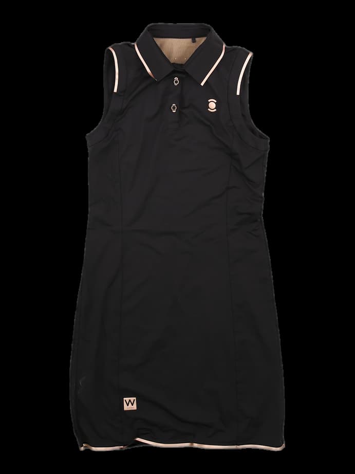 블랙 민소매 카라 원피스