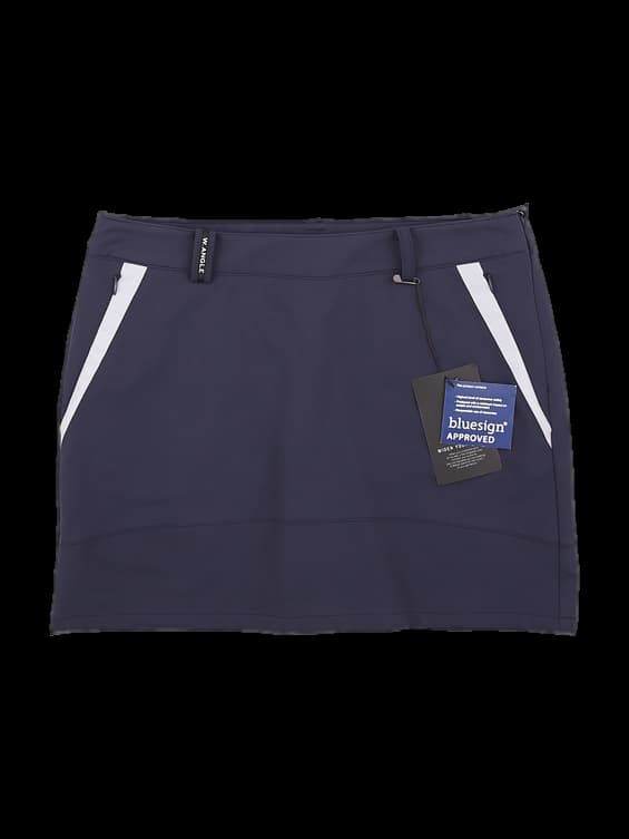 네이비 배색 포인트 H라인 스커트