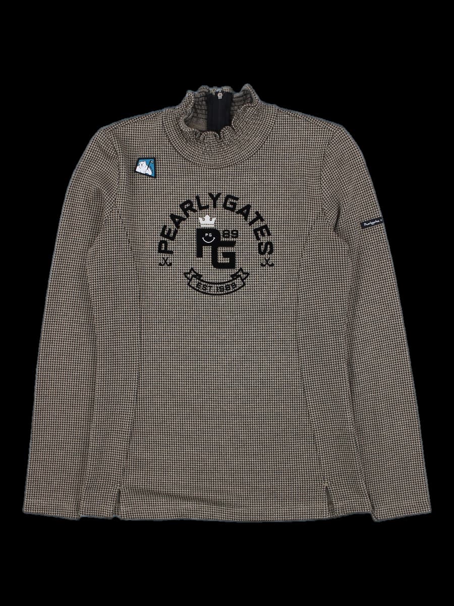 파리게이츠 여성 하운드투스 체크 하이넥 티셔츠