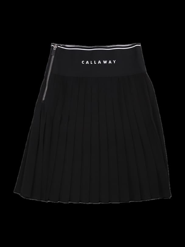 블랙 배색 밴딩 플리츠 스커트