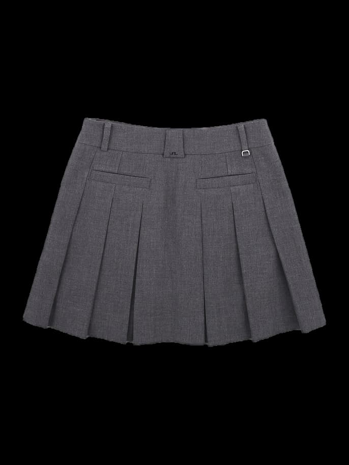 그레이 플리츠 미니 스커트