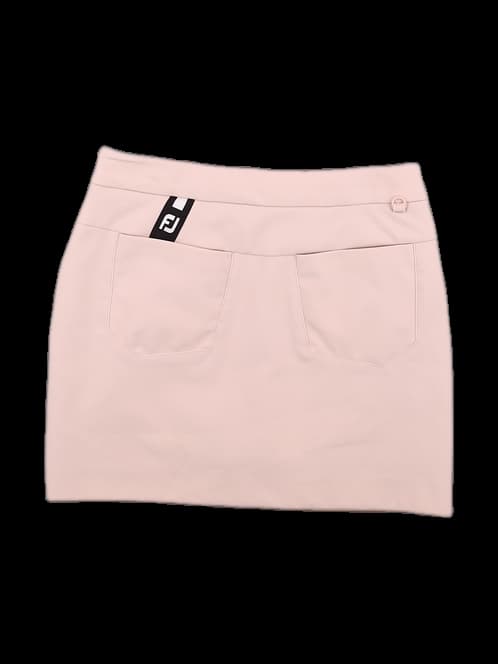 핑크 화이트 배색 슬릿 H라인 스커트