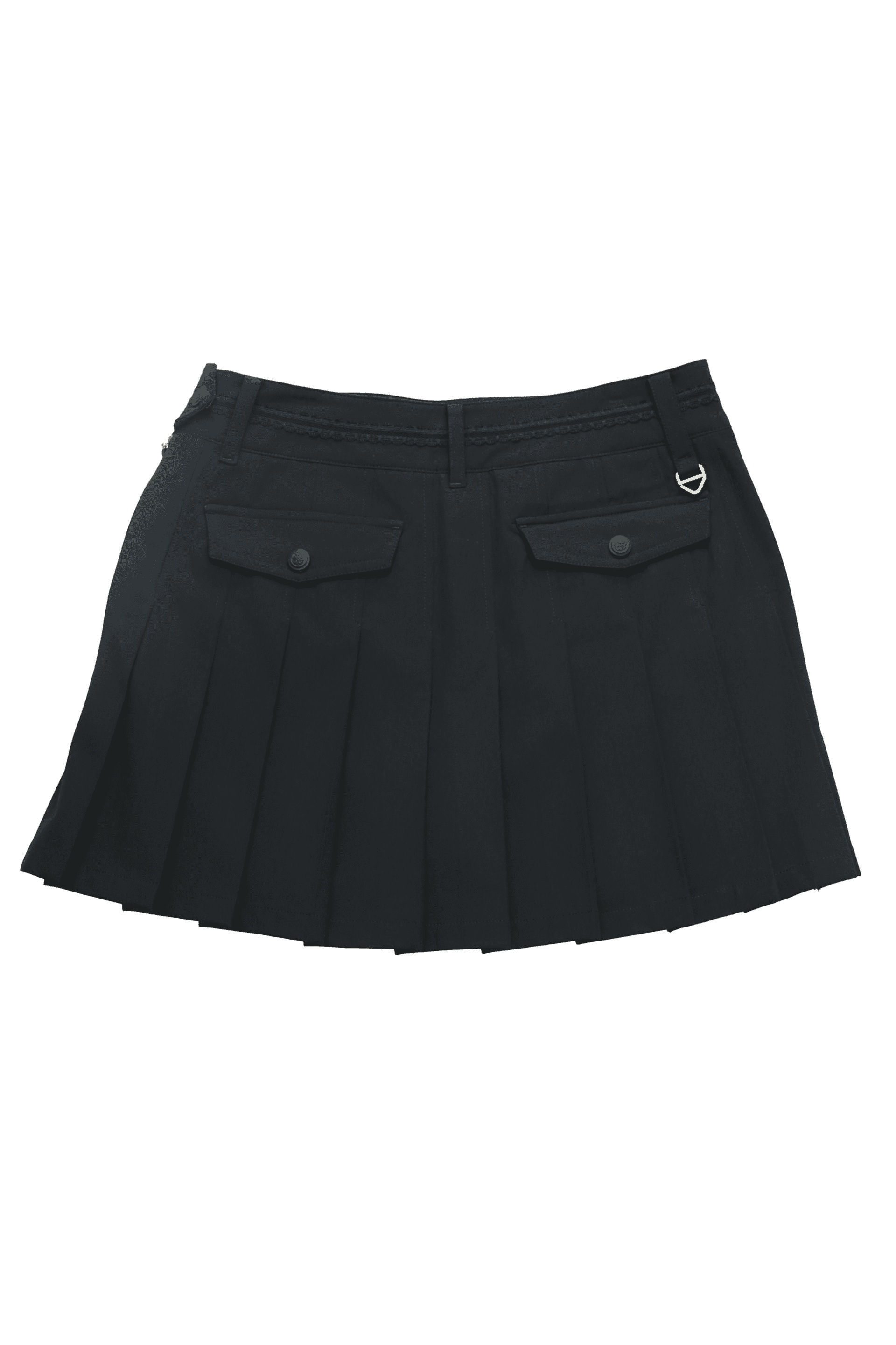 버튼 플리츠 스커트