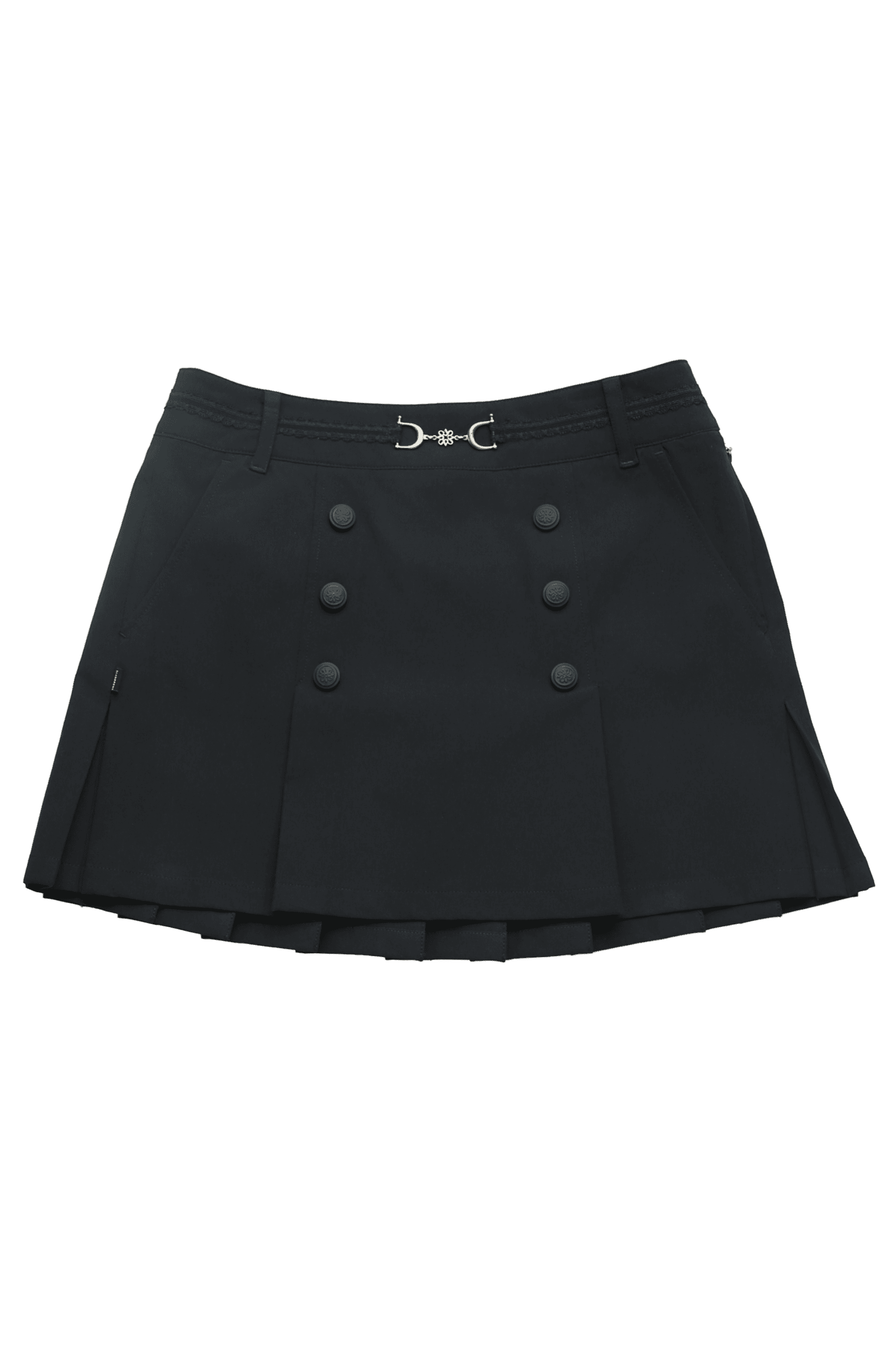 버튼 플리츠 스커트