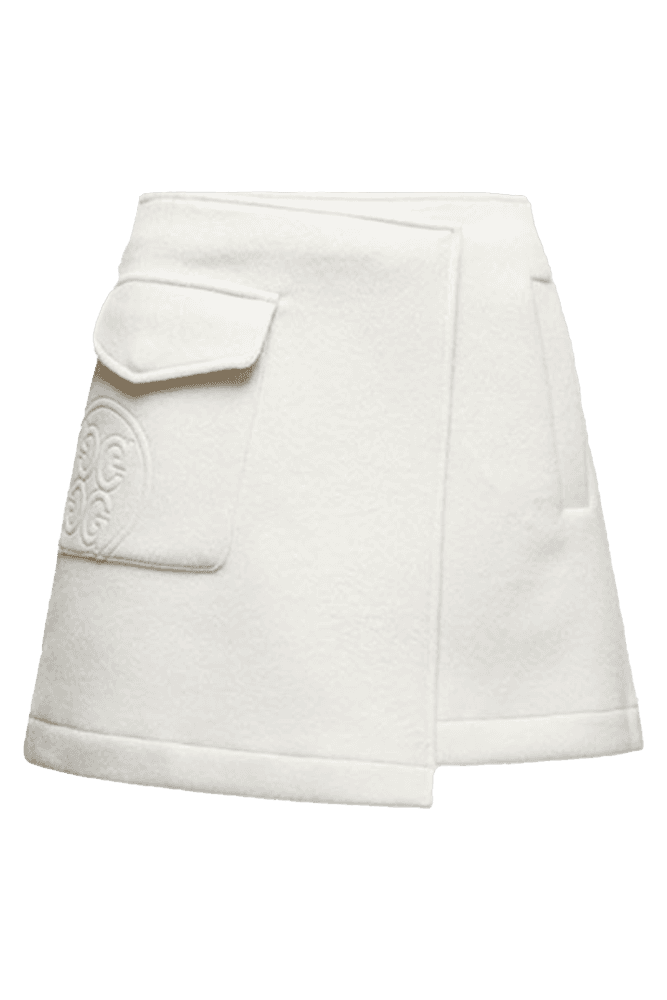 울 스커트 아이보리