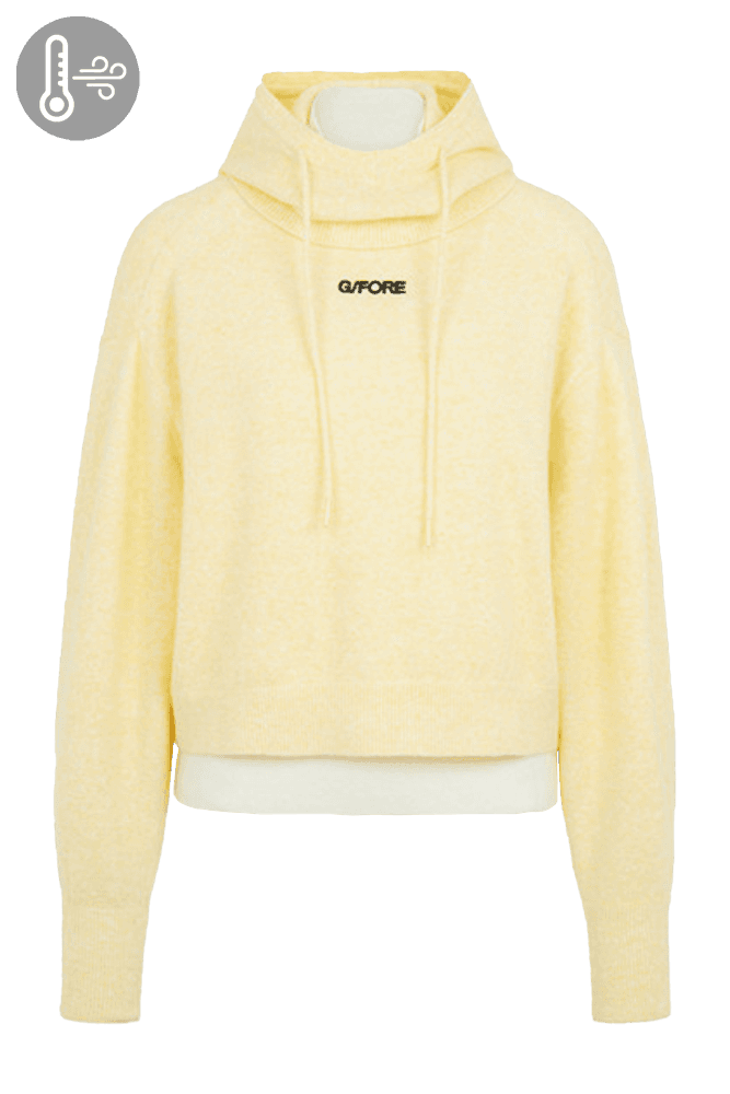 방풍 니트 후드티 옐로우