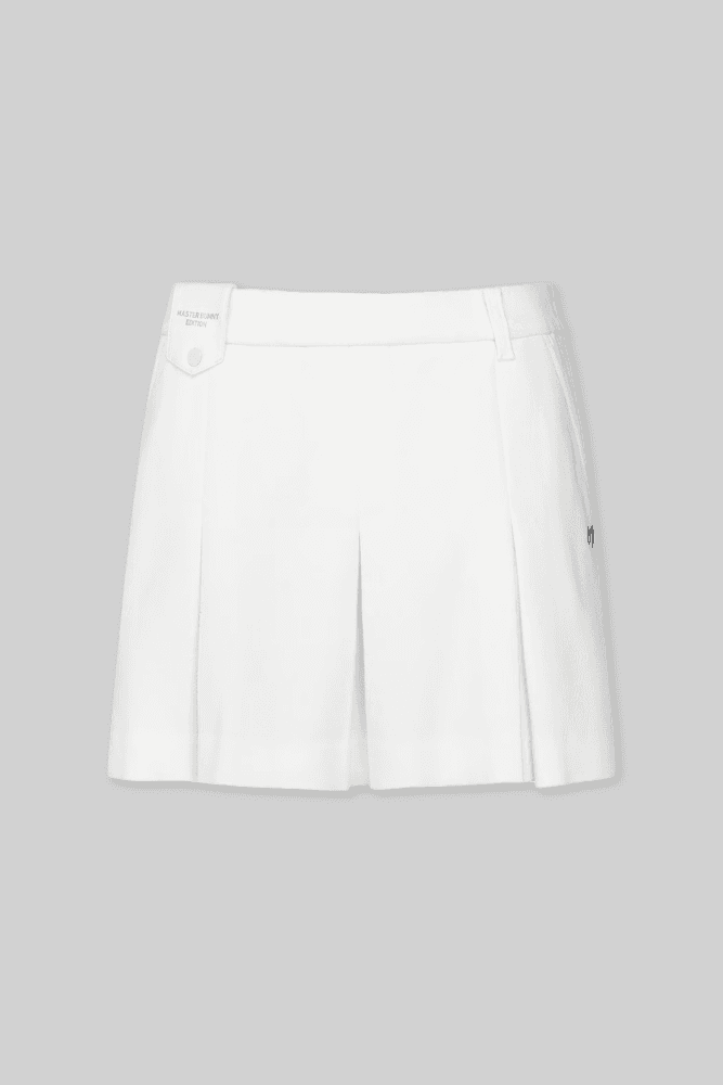 약기모 플리츠 미니 큐롯 스커트_화이트(XS)