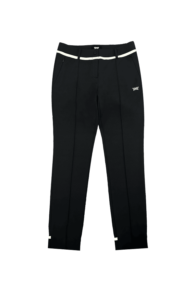 허리 화이트 라인 팬츠_블랙(XS)