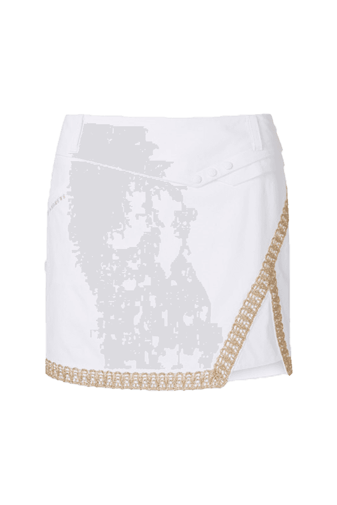 여성 골드 테이프 장식 큐롯 스커트