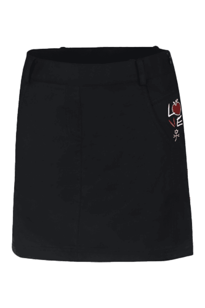 러브 일러스트 자수 스커트_블랙(64)
