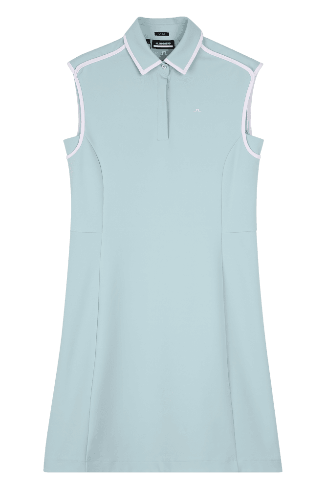 배색 라인 카라 원피스 (S)