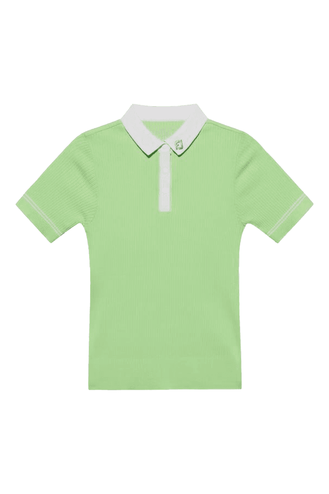 골지 카라 반팔 니트