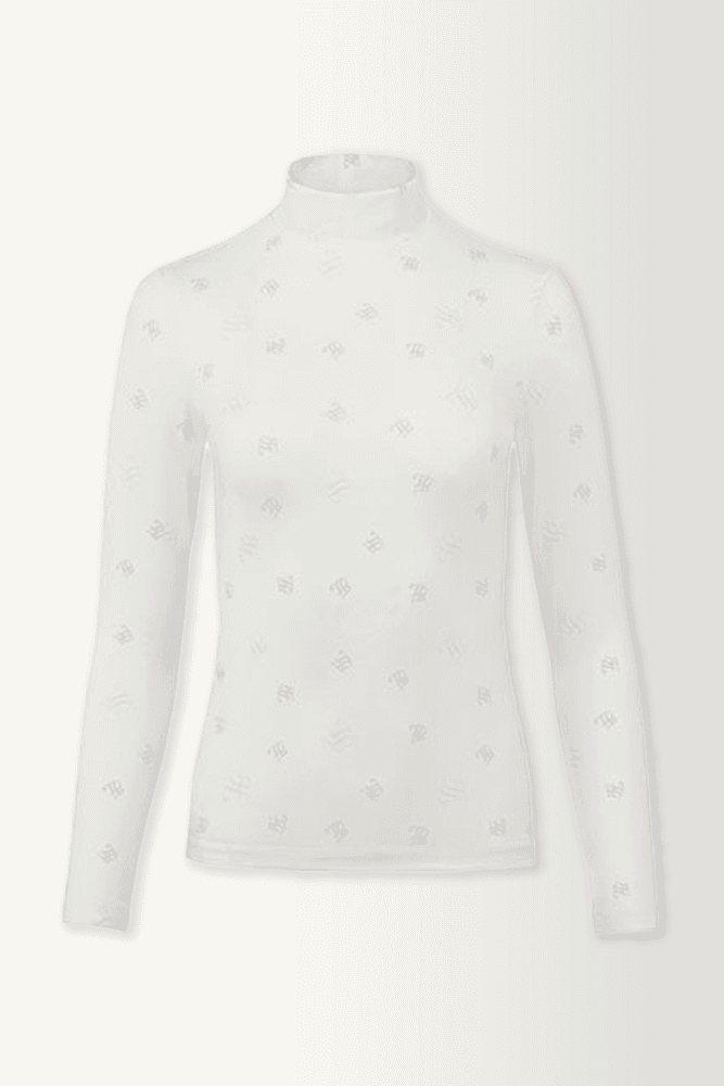 로고 터틀넥 티셔츠_아이보리(XS)