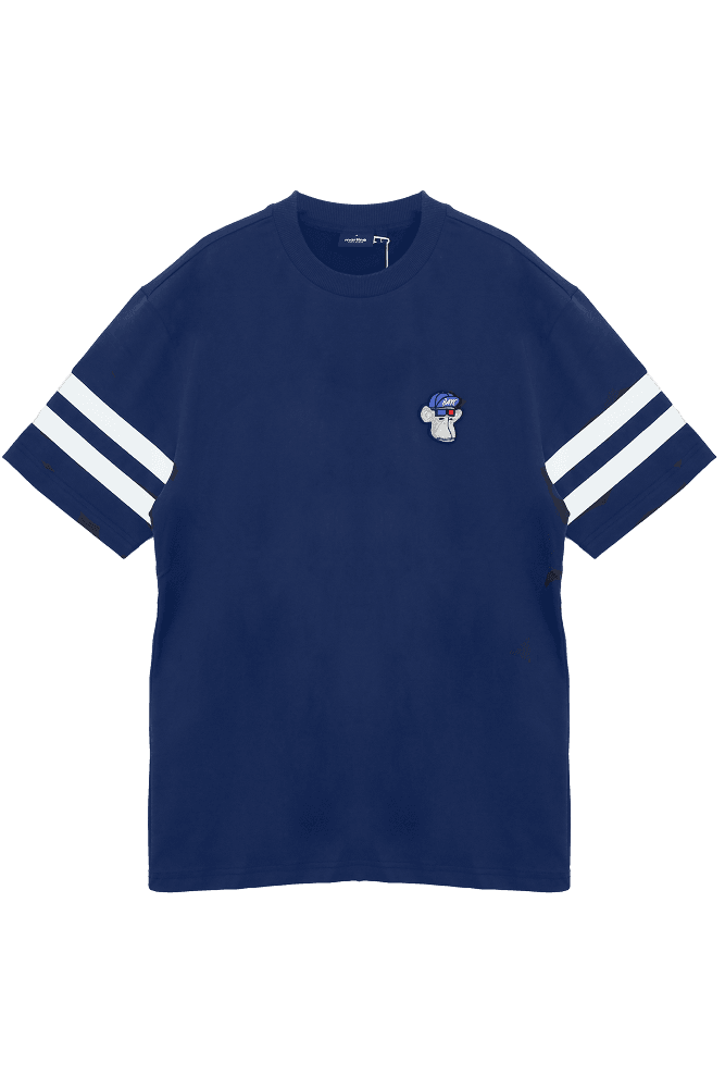 남성 라인 포인트 라운드 티셔츠