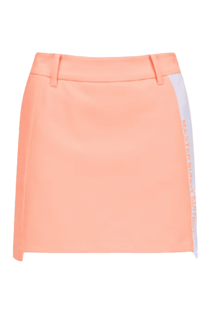 배색 레터링 큐롯 스커트_오렌지(S)