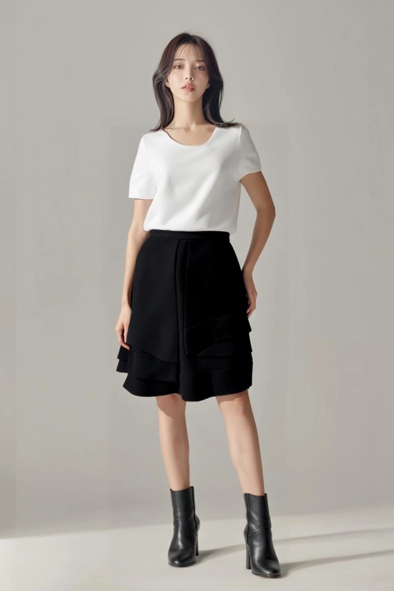 사선 언밸런스 스커트