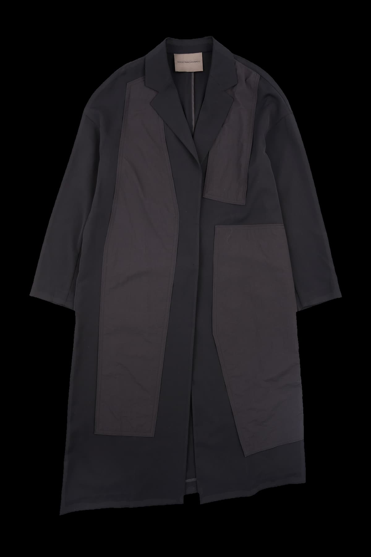 투버튼 패치 롱자켓