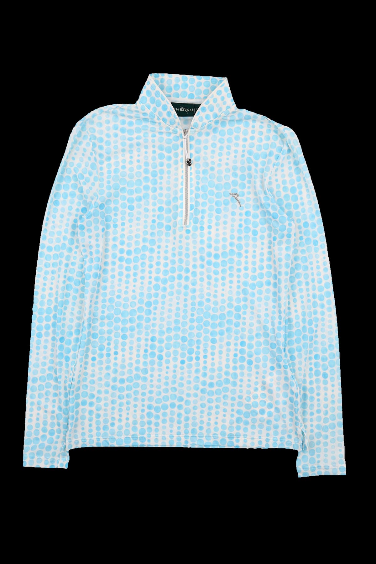 패턴 하프 집업 긴팔 티셔츠