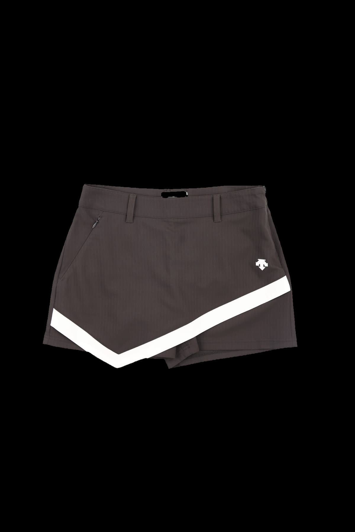 사선 랩 하프 팬츠