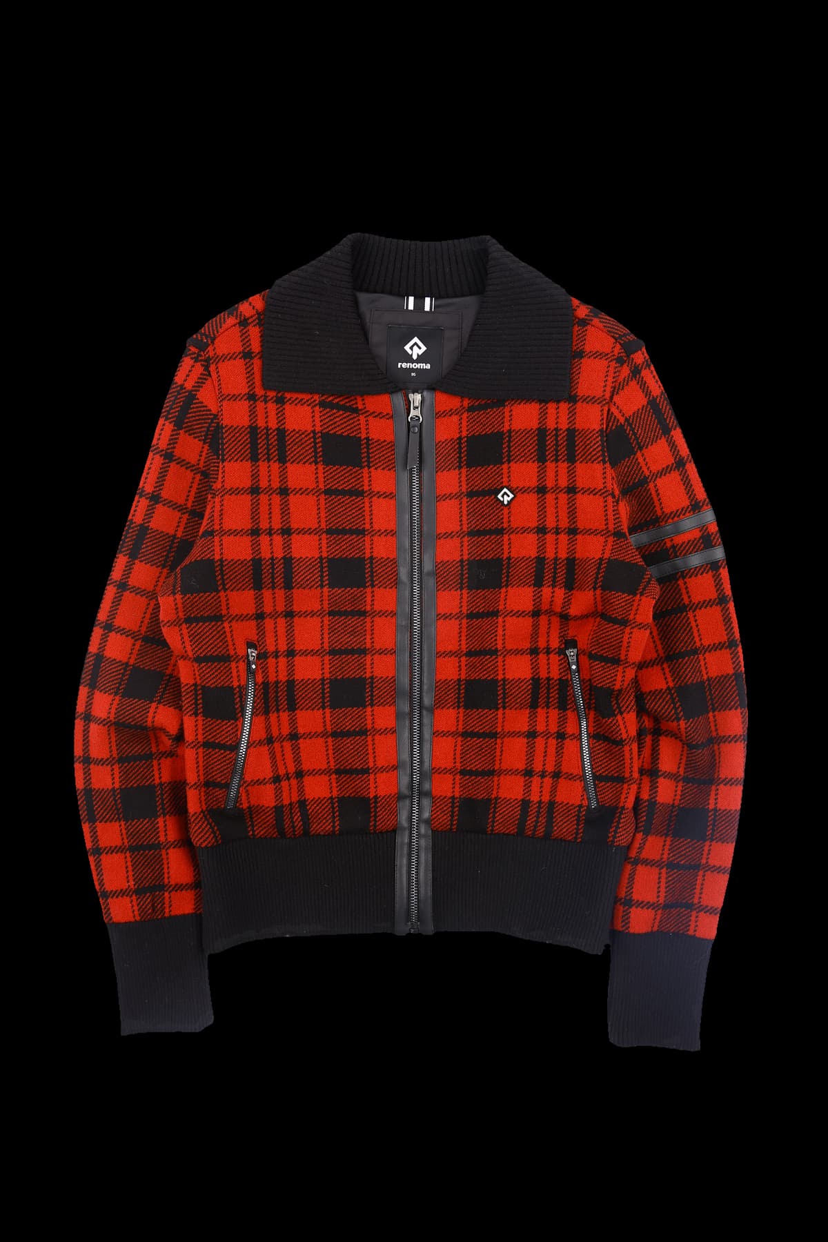 체크 니트 집업 가디건