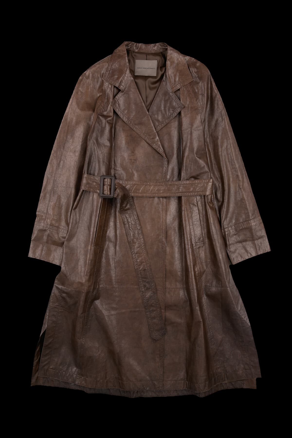 램스킨 더블 버튼 롱 코트