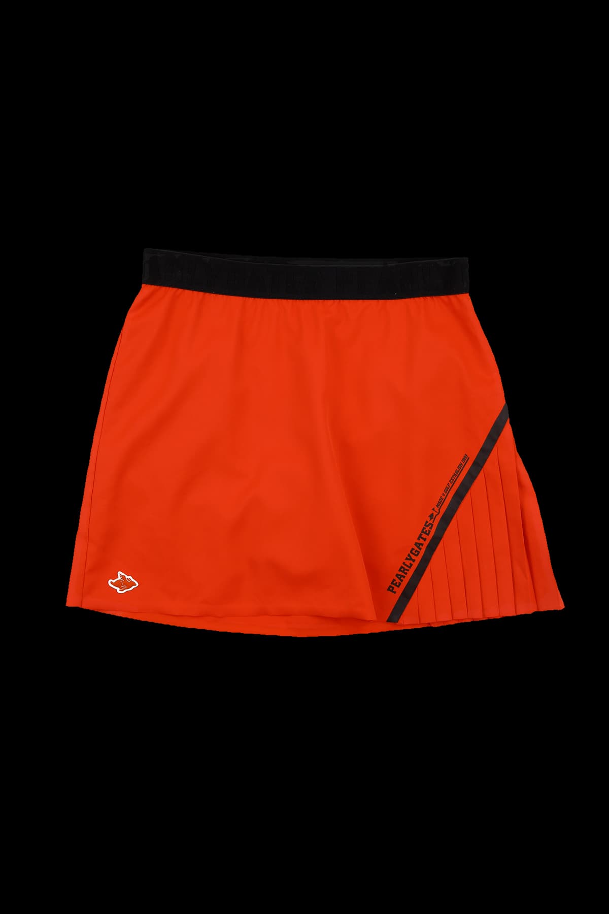 로고 밴드 사선 플리츠 스커트