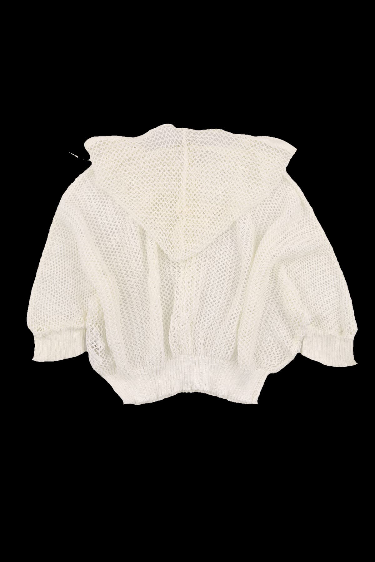 메쉬 후드 반팔 니트