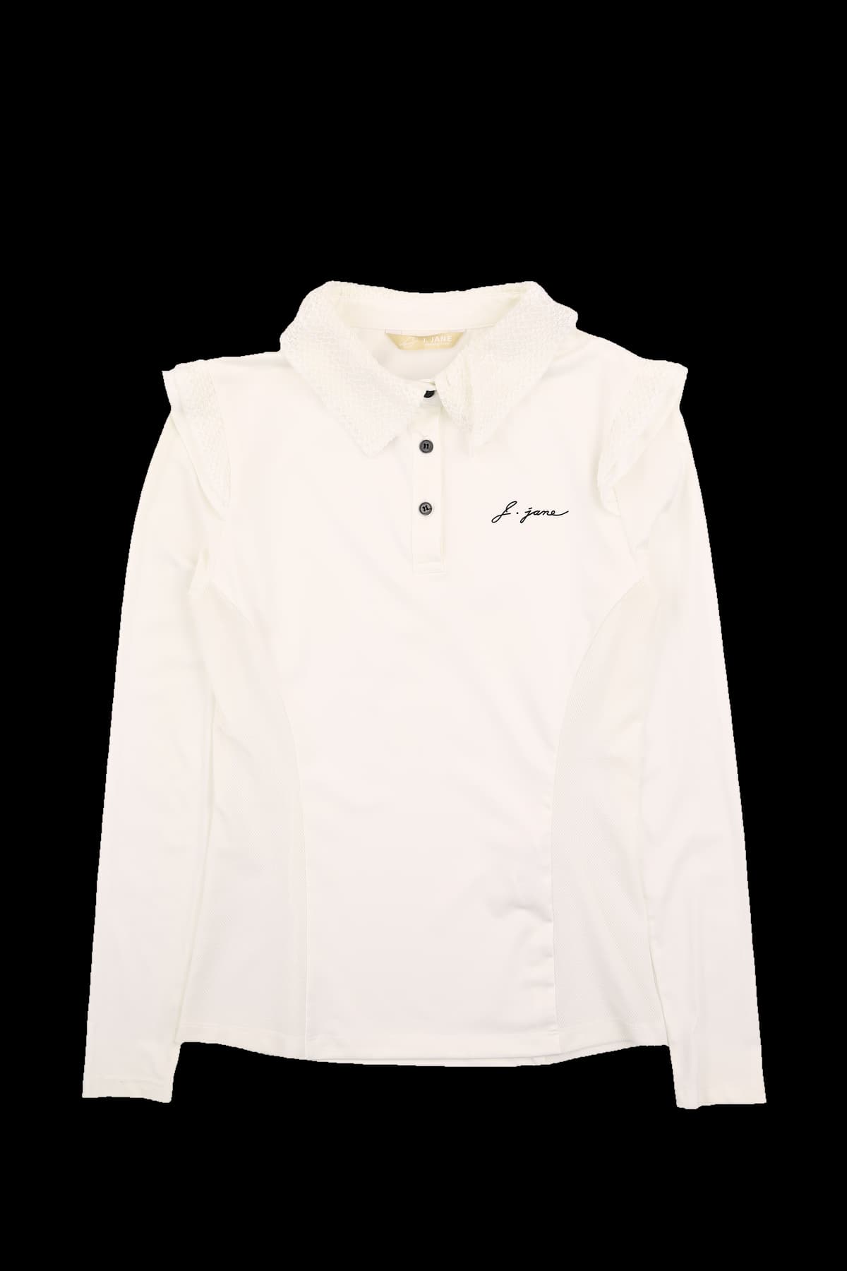 레이스 카라 매쉬 긴팔 티셔츠