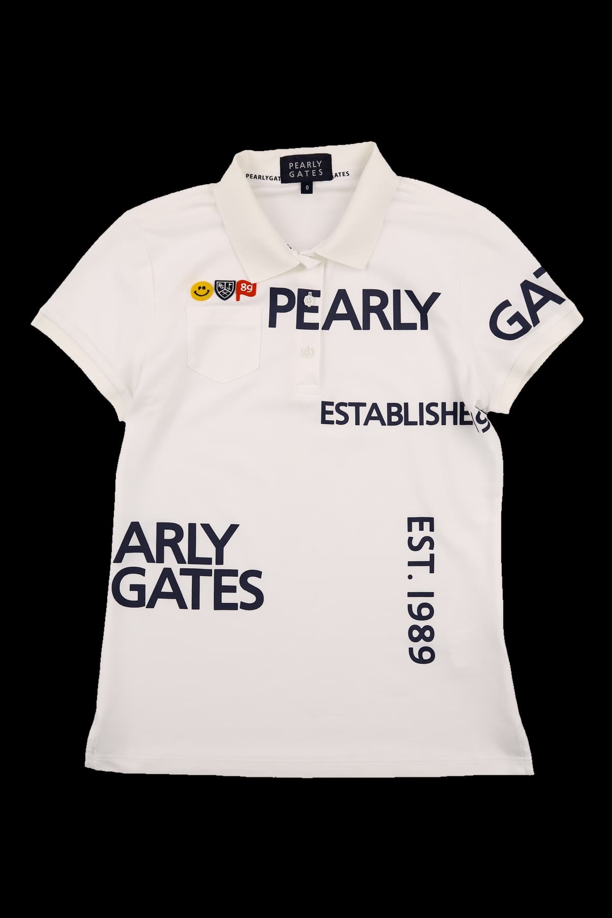 로고 레터링 카라 반팔 티셔츠