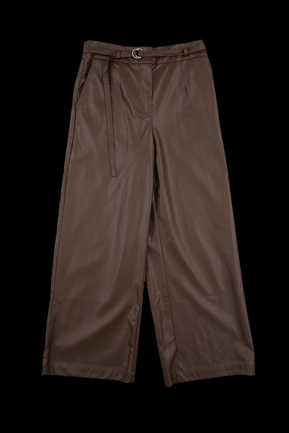 벨티드 가죽롱팬츠