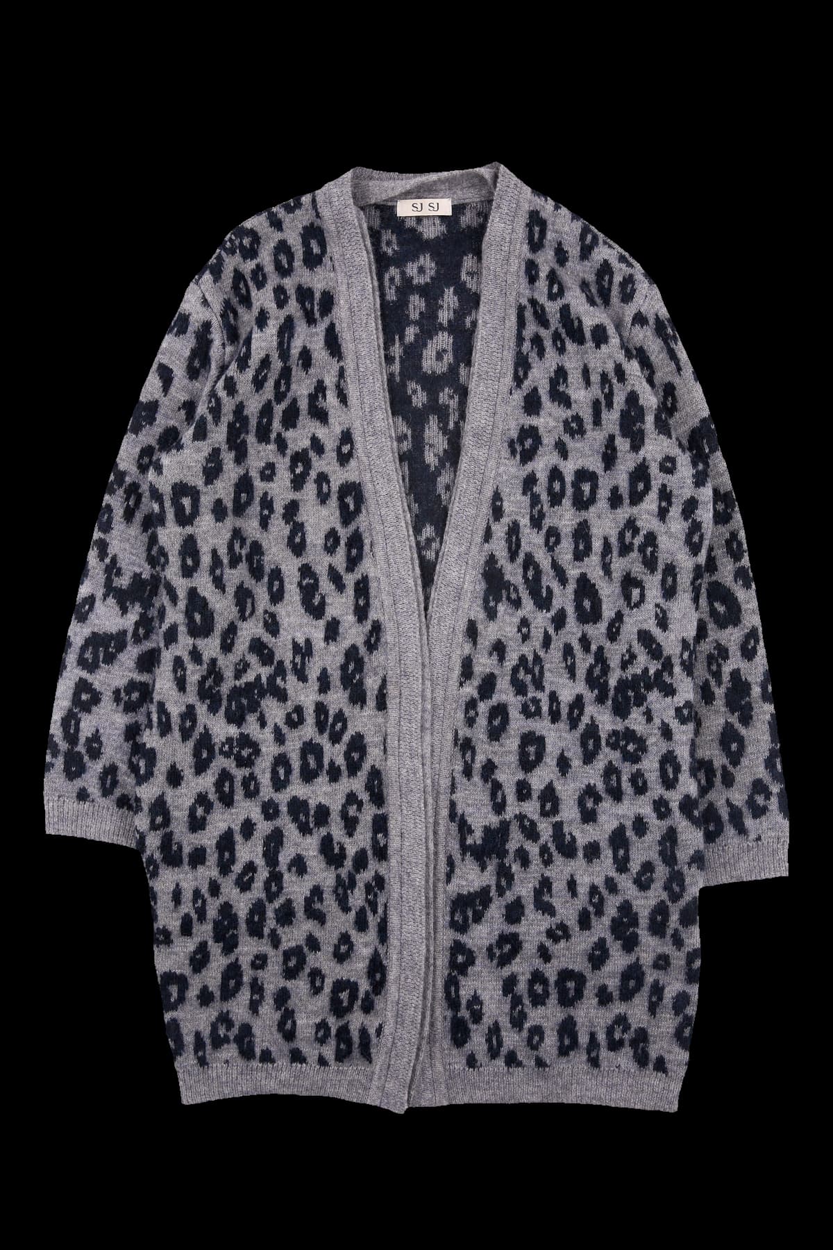 호피 긴팔 가디건