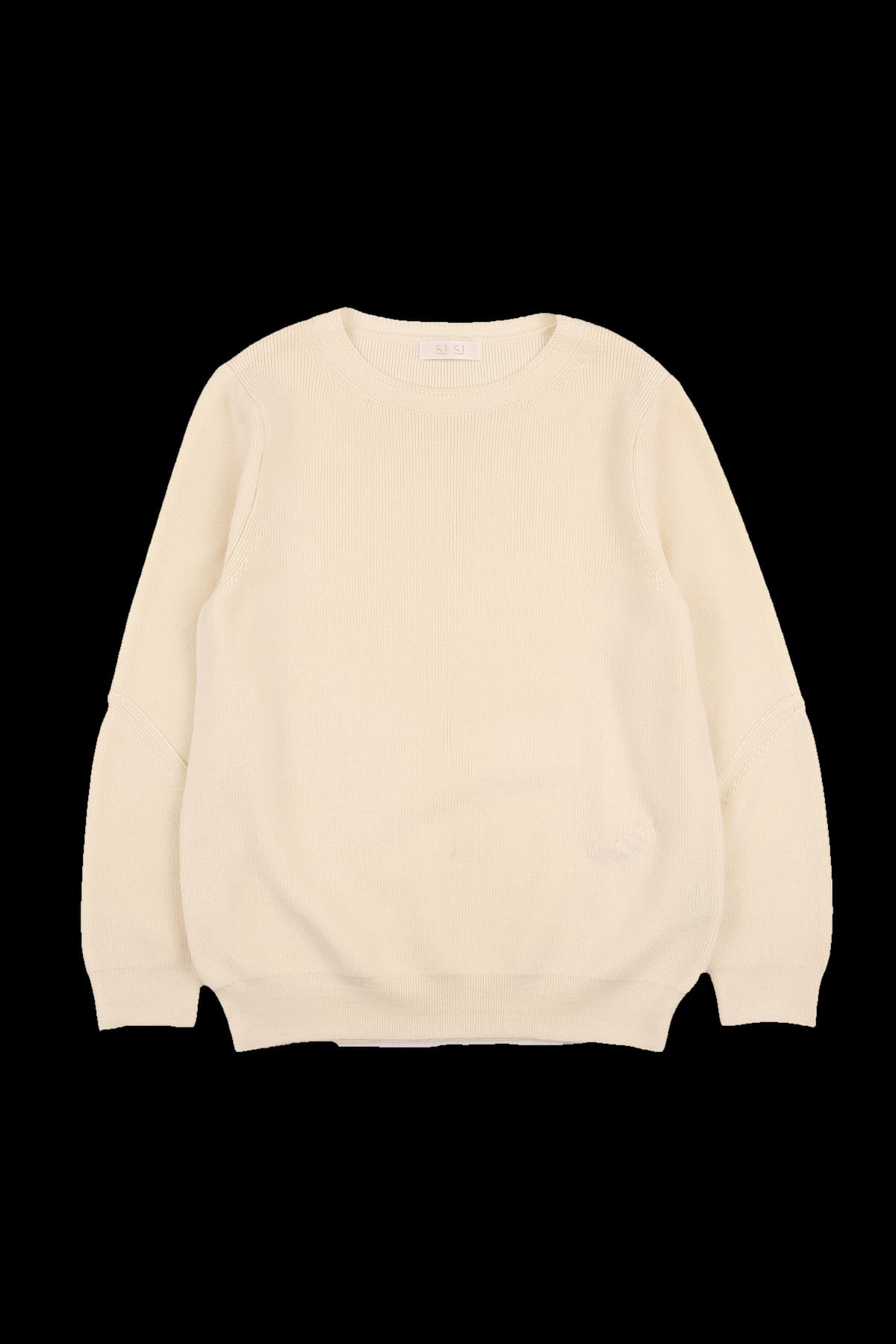 로고 자수 레터링 라운드 니트