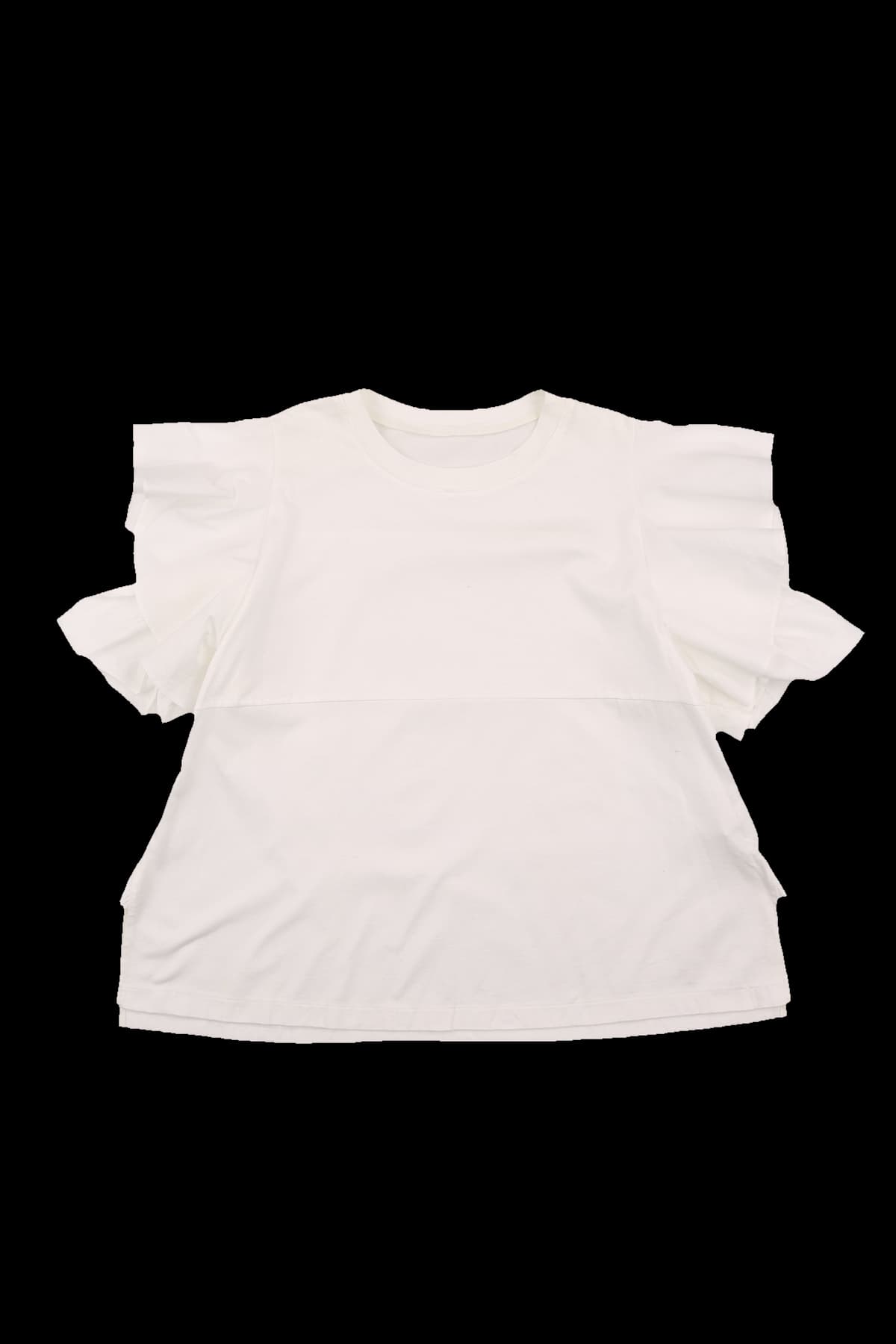 소매 프릴 반팔 티셔츠