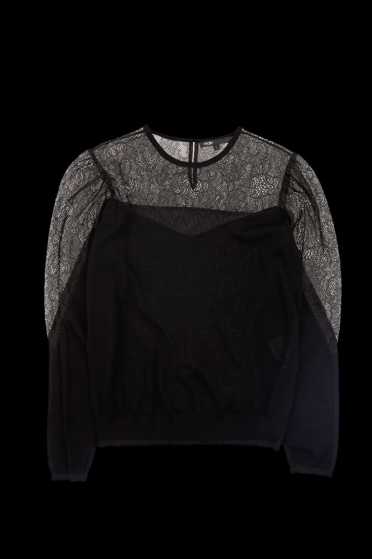 레이스 배색 니트