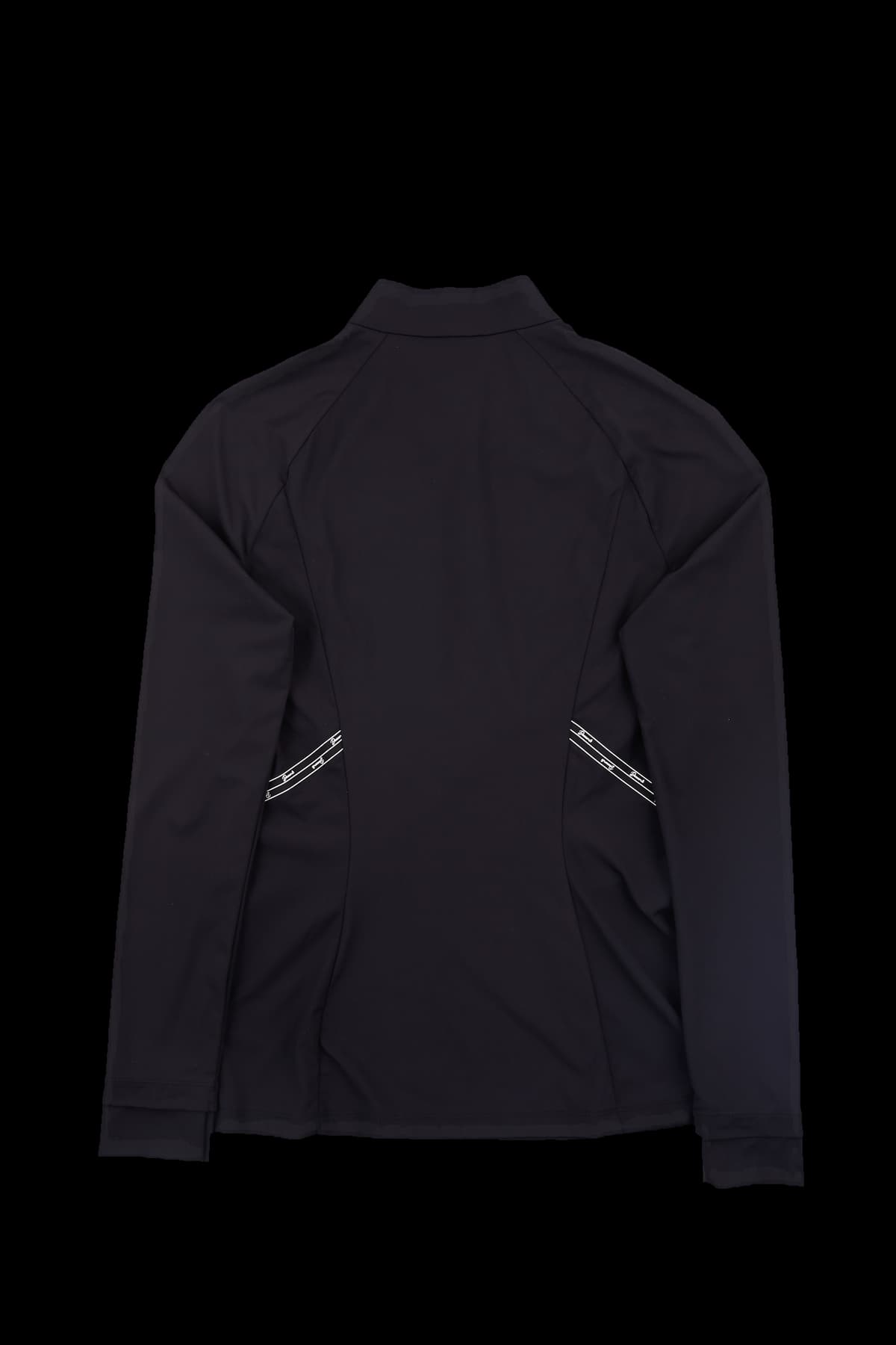 라인 절개 하프 집업 긴팔 티셔츠