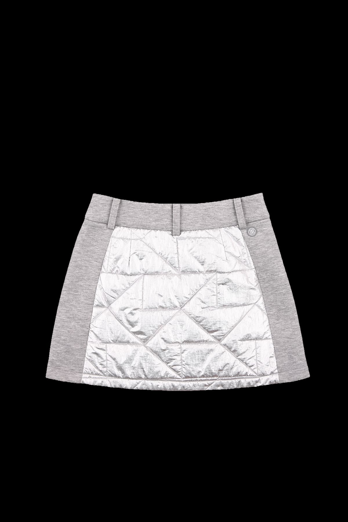 퀼팅 메탈릭 믹스 스커트