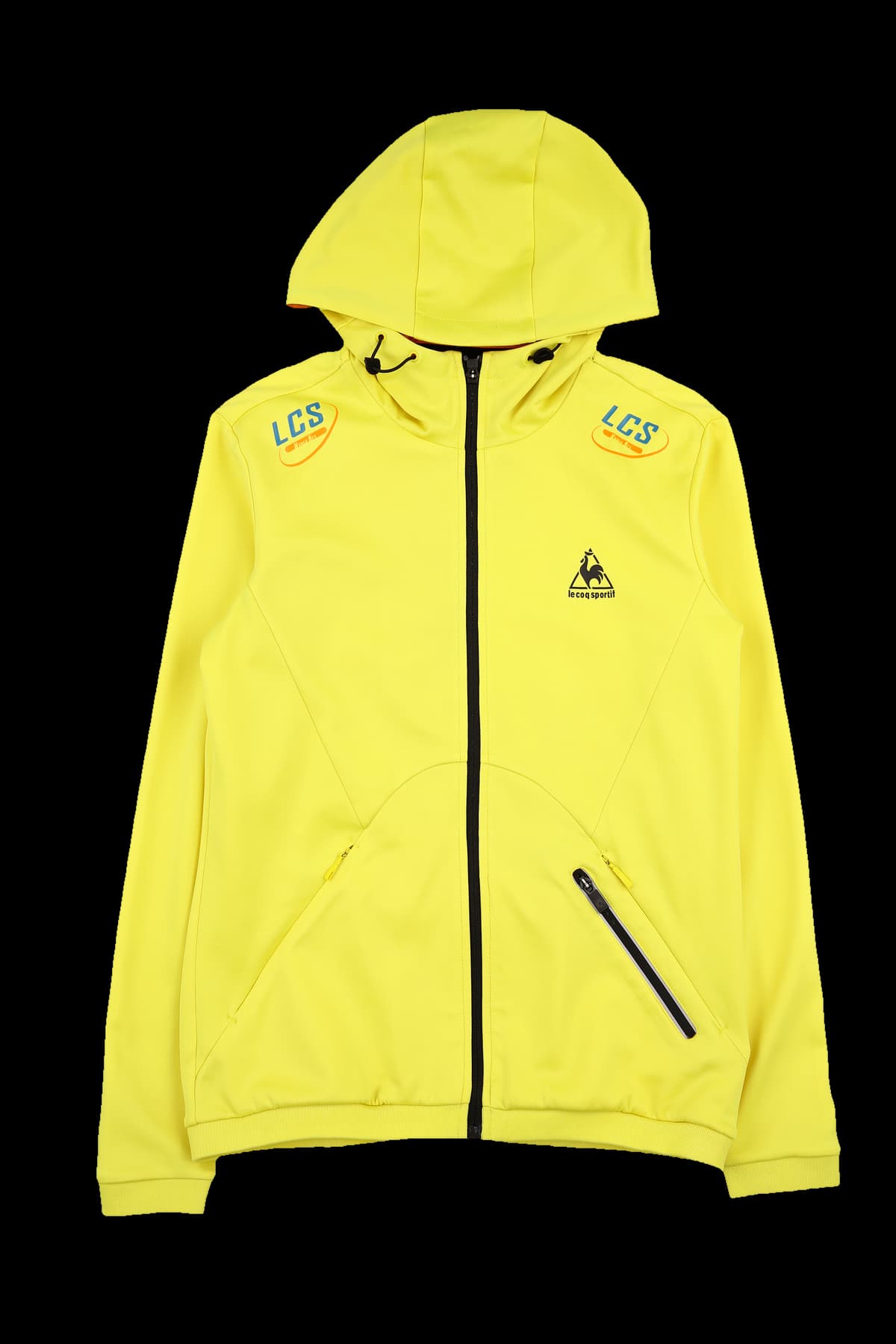 로고 배색 라인 후드 집업 점퍼