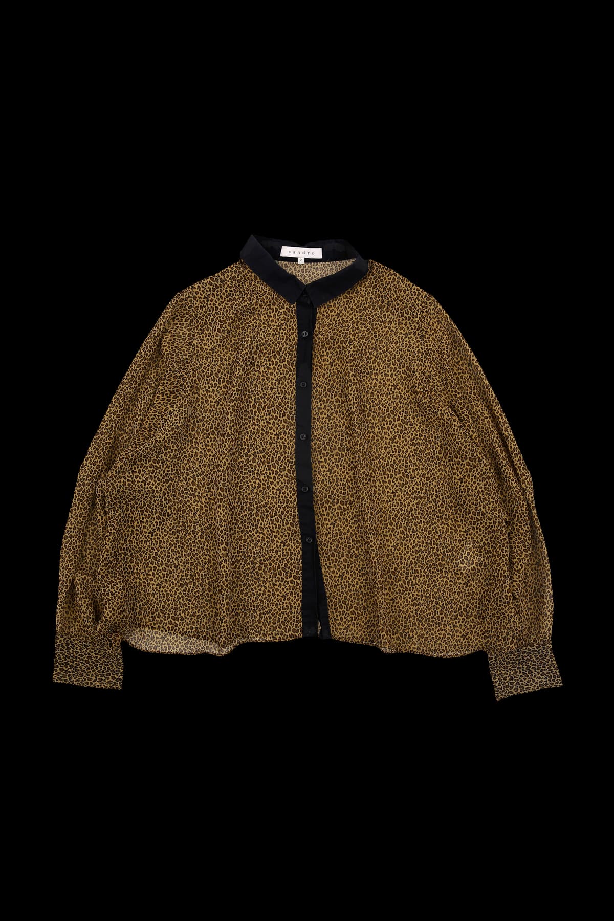 쉬폰 호피 카라 블라우스