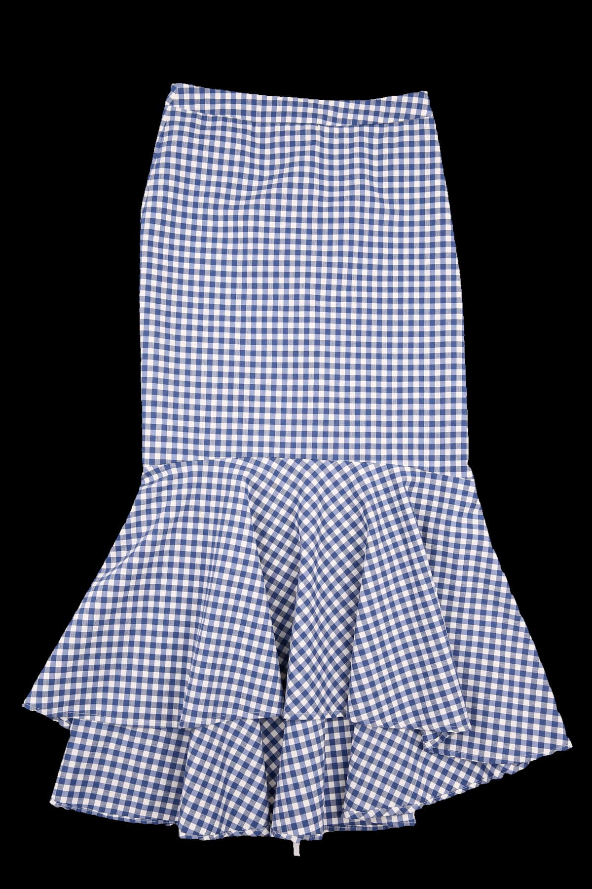체크 머메이드 스커트