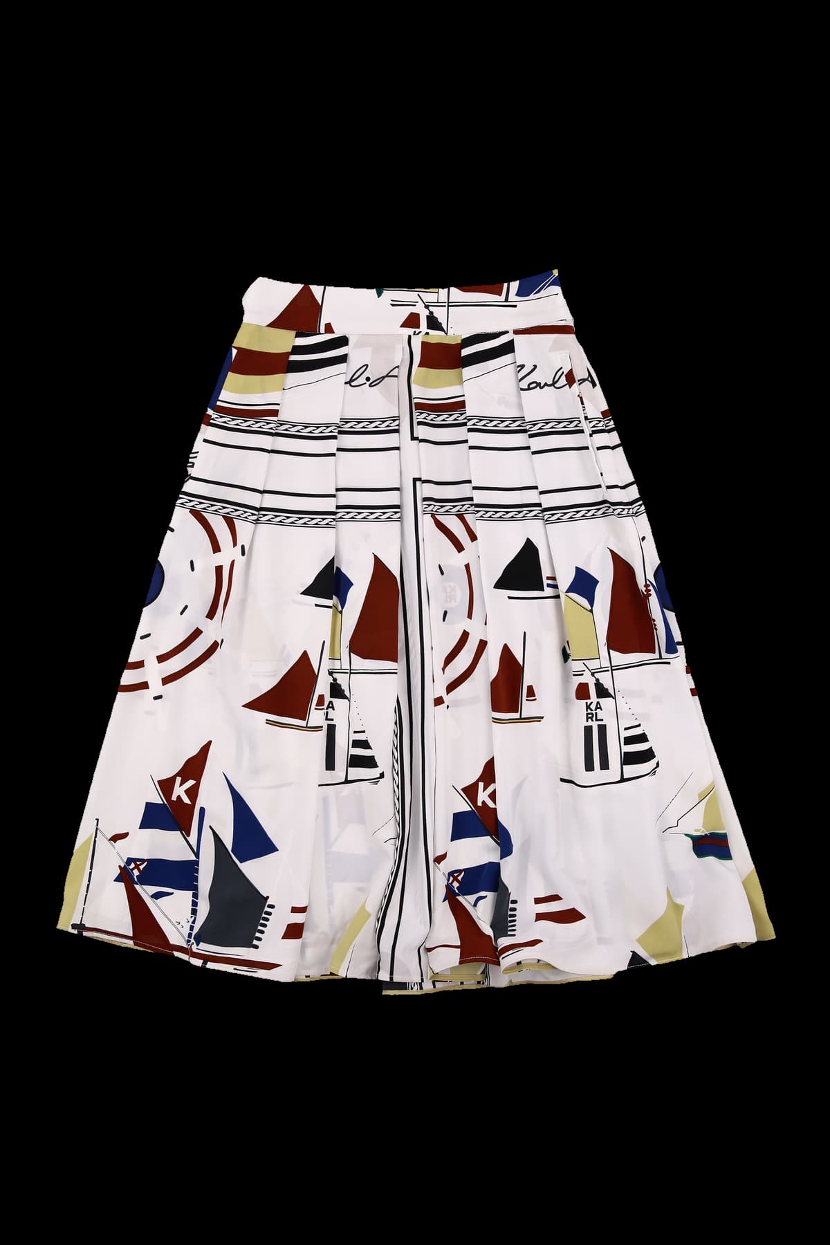 프린팅 플리츠 스커트