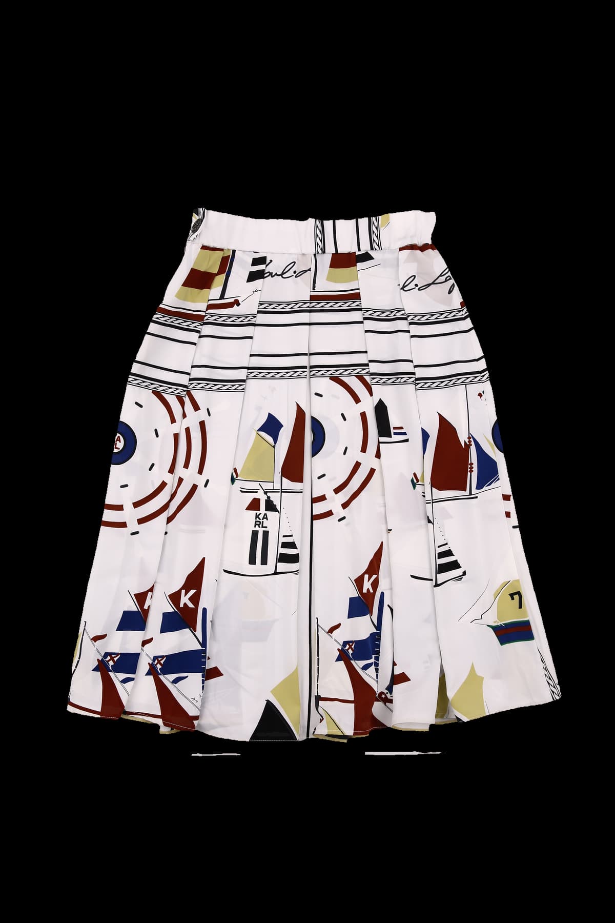 프린팅 플리츠 스커트