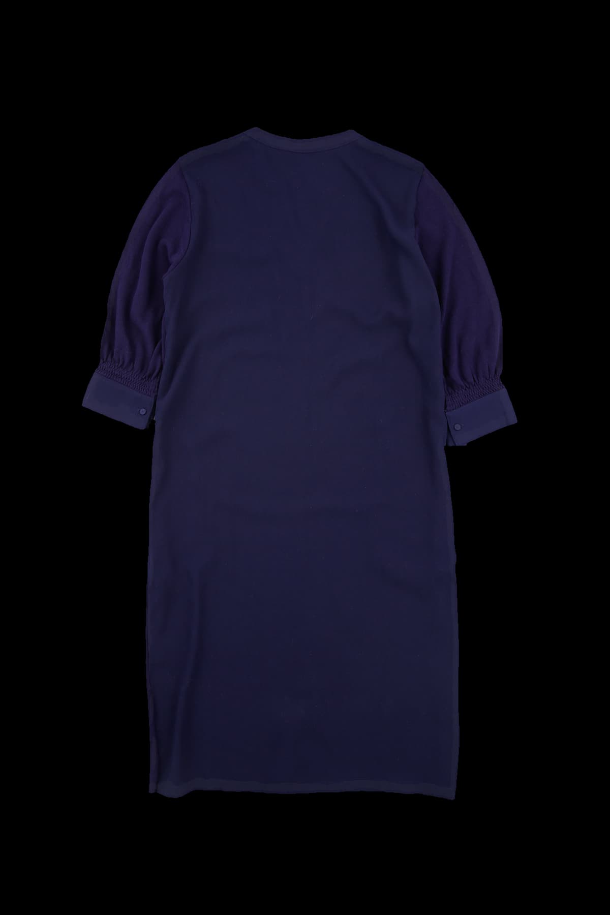 7부 니트 배색 원피스