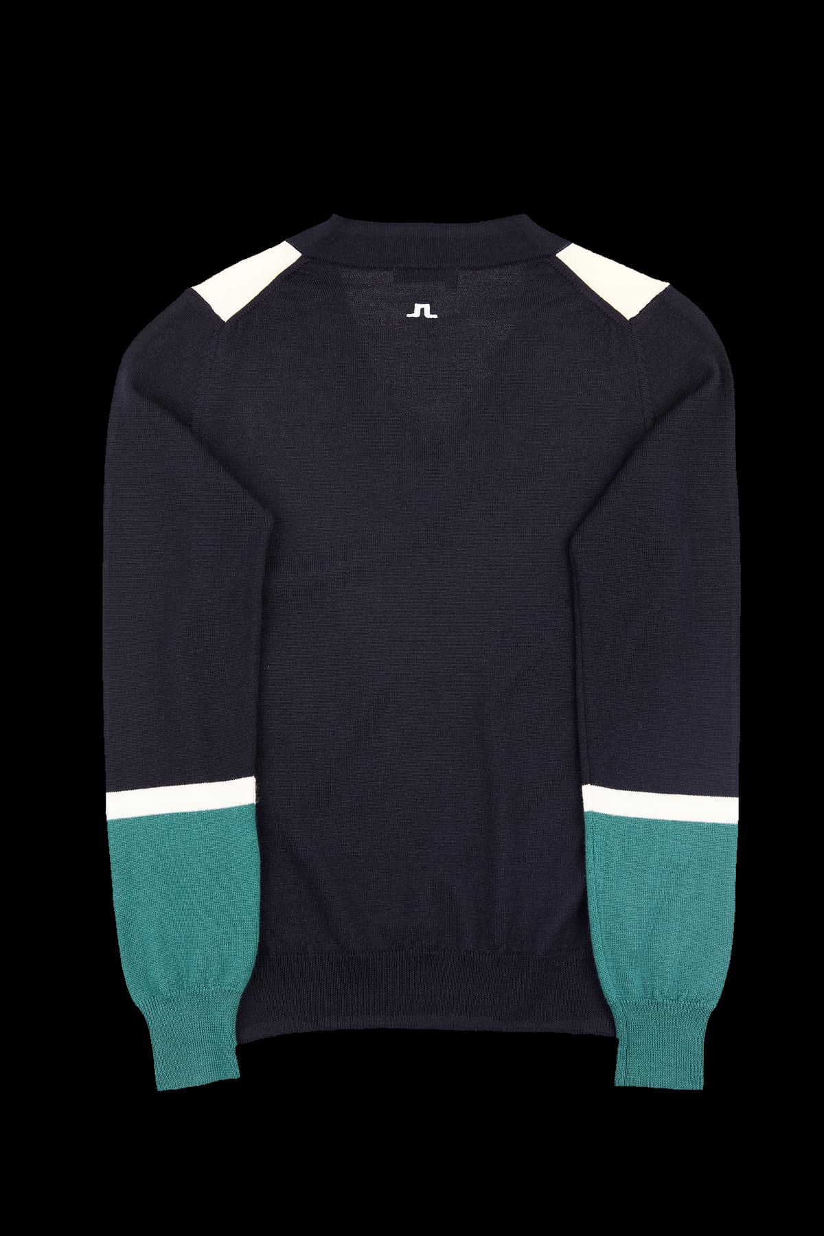 배색 브이넥 니트