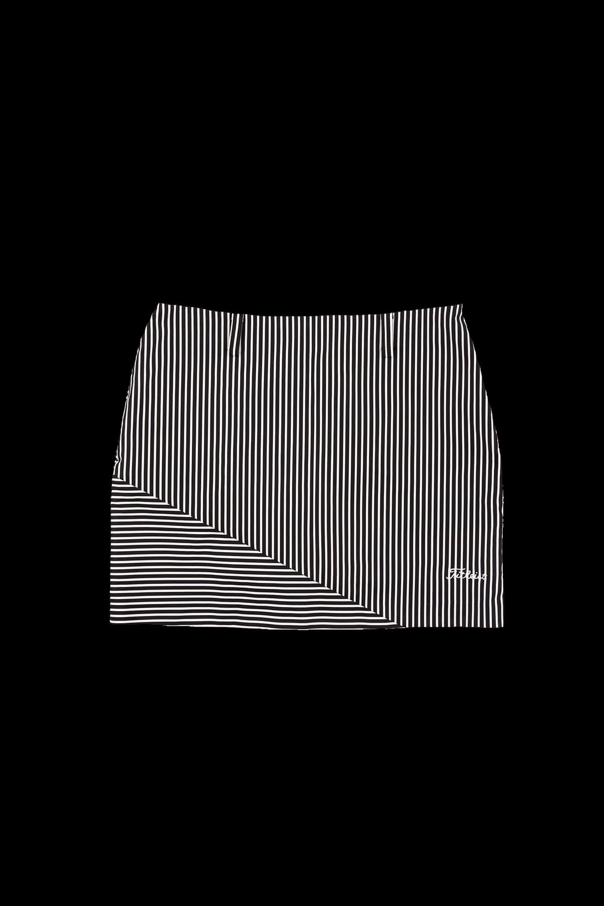 절개 스트라이프 스커트