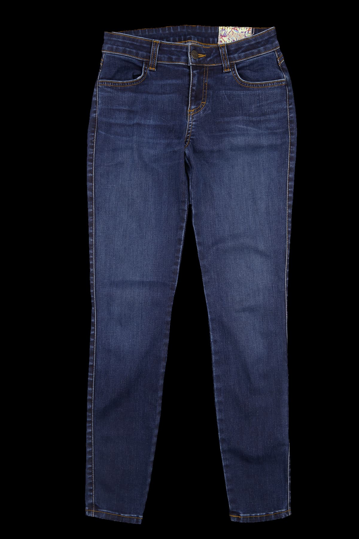 포켓 엠보 슬림 데님 팬츠