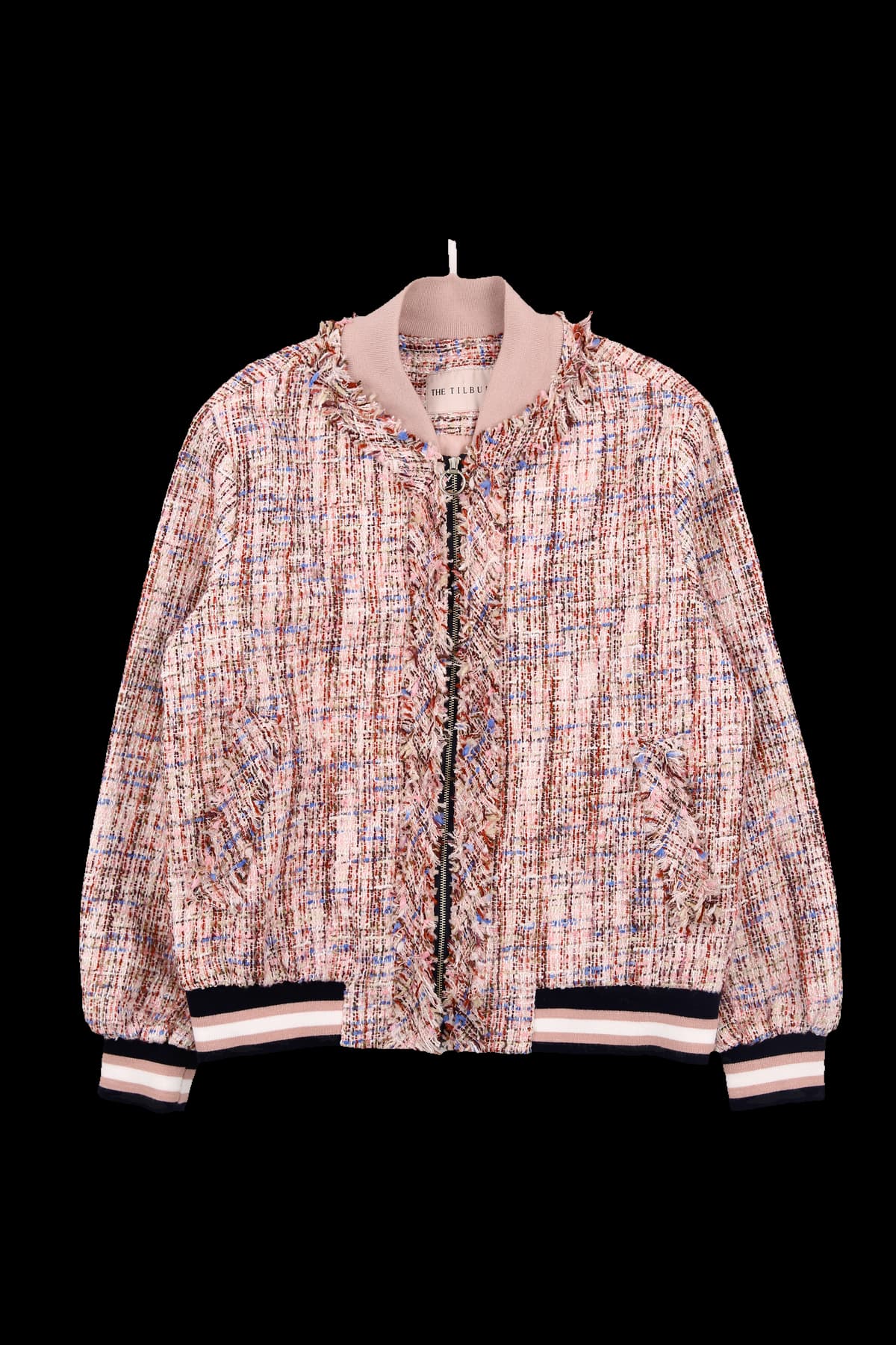 트위드 집업 블루종 자켓