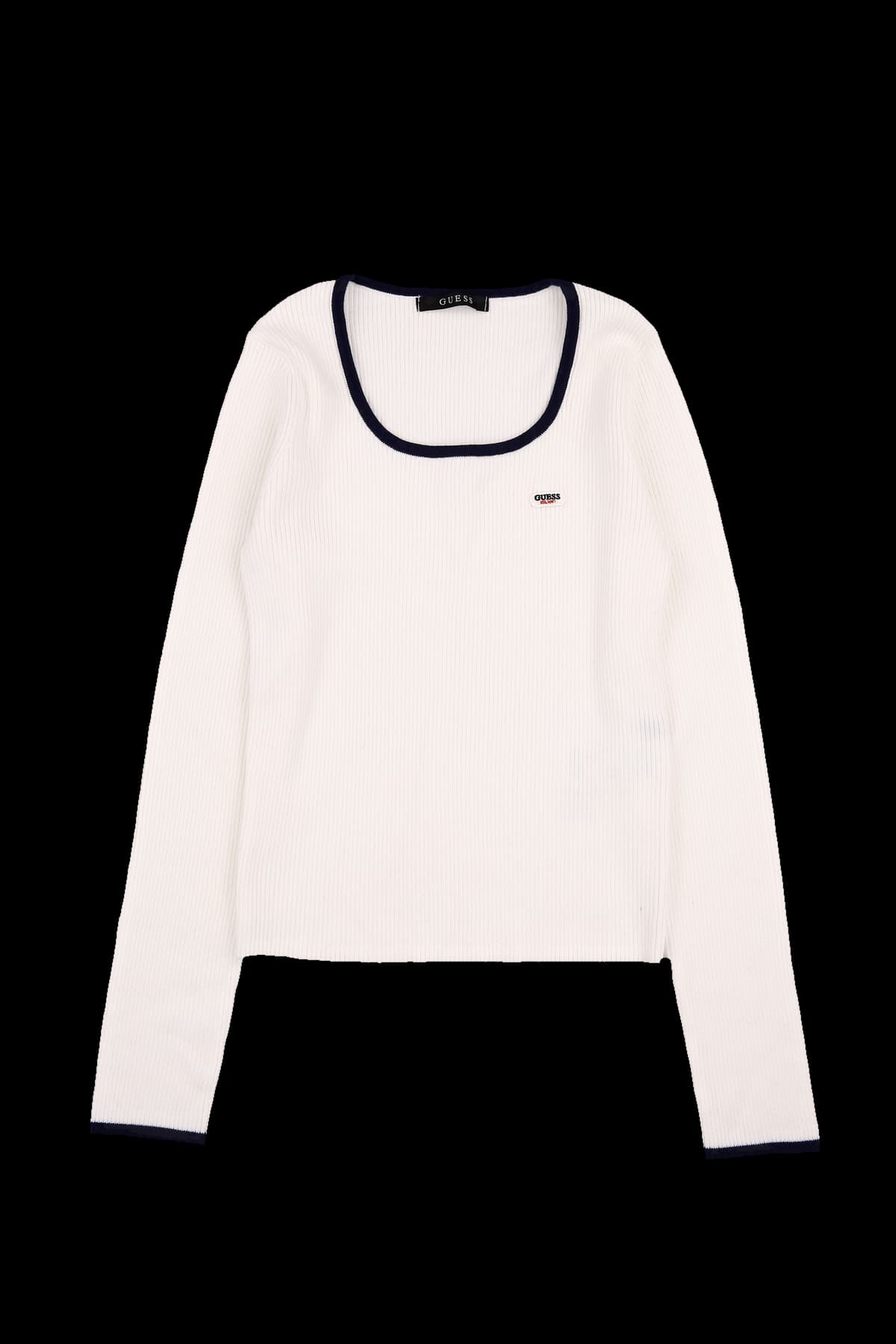 배색 라인 긴팔 니트