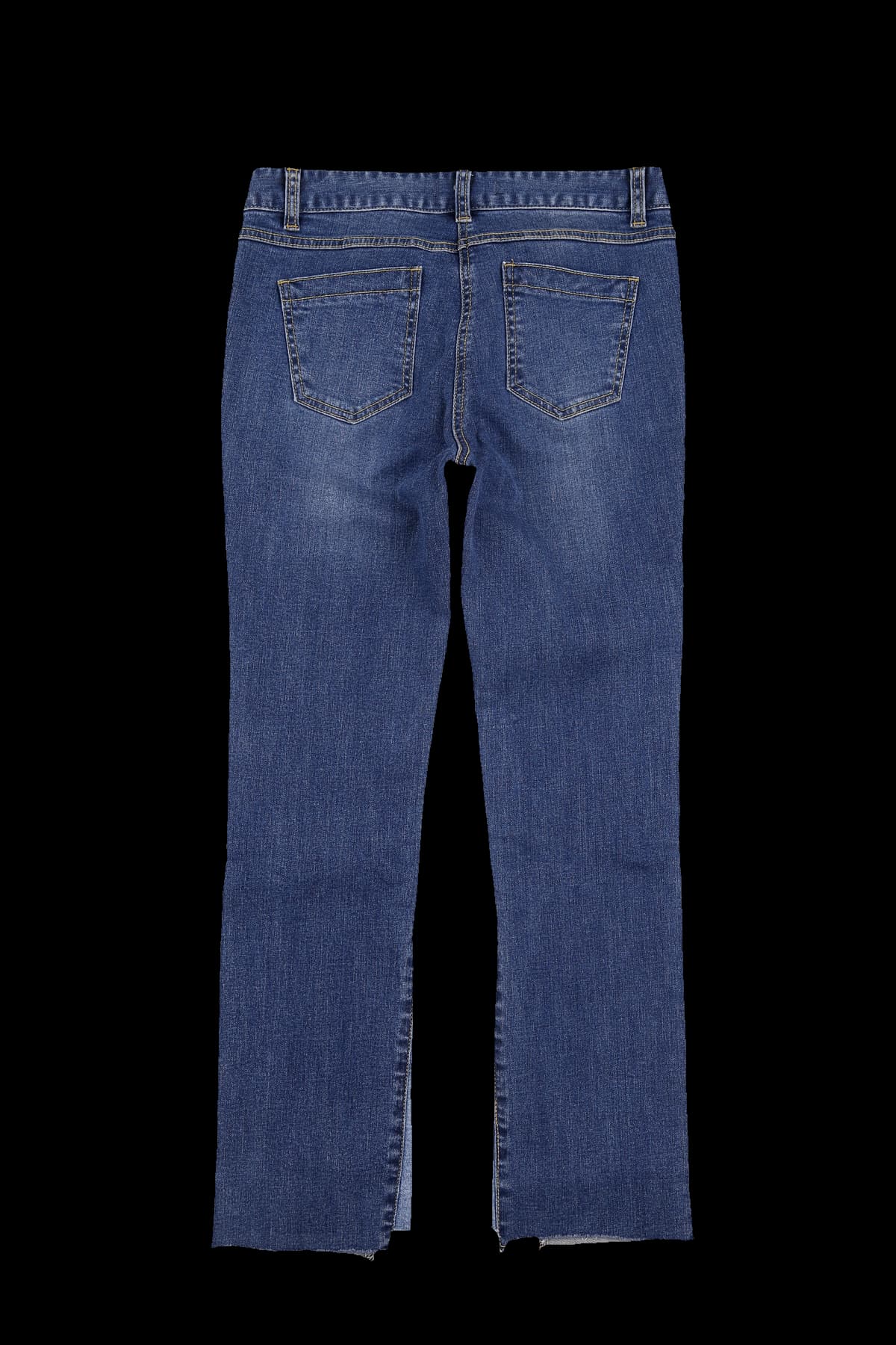 언발란스 컷팅 데님 팬츠