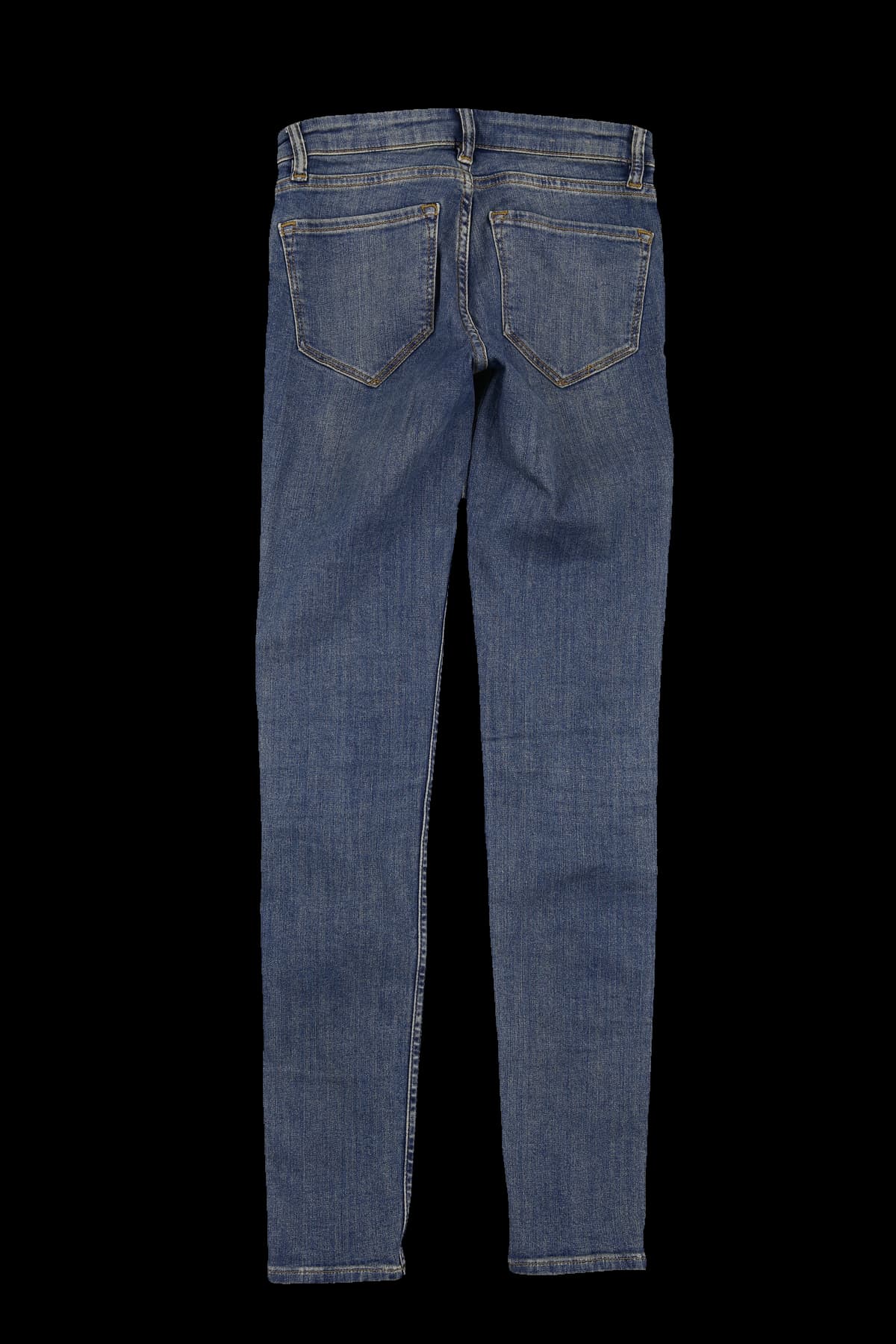 워싱 중청 슬림 데님 팬츠